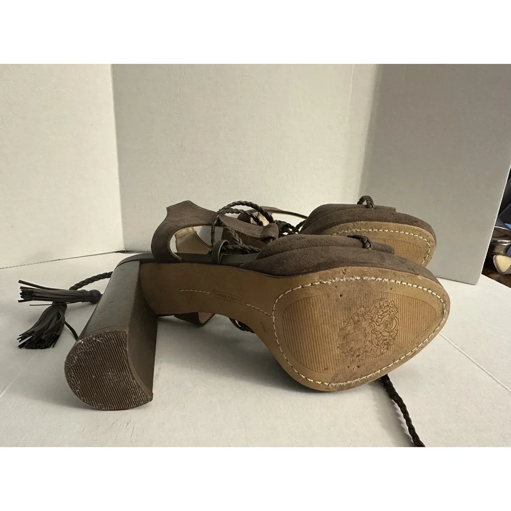 Vince Camuto Shoes Womens Size 6.5M VC-Kaelena Platform Heels Suede‎ Lace Up